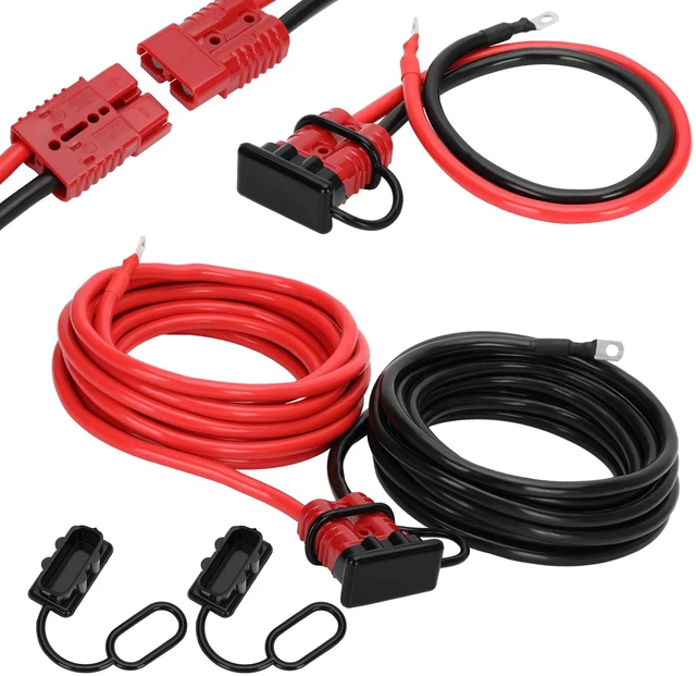 Main image of 24FT Quick Disconnect Winch Power Cable, 4 Gauge 4 AWG Copper Wiring with Quick Connect Plugs, Heavy Duty Quick Disconnect Cables for a Wide Range of Winching Applications