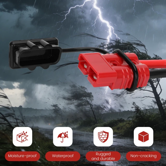 Alt view image 5 of 7 - 24FT Quick Disconnect Winch Power Cable, 4 Gauge 4 AWG Copper Wiring with Quick Connect Plugs, Heavy Duty Quick Disconnect Cables for a Wide Range of Winching Applications