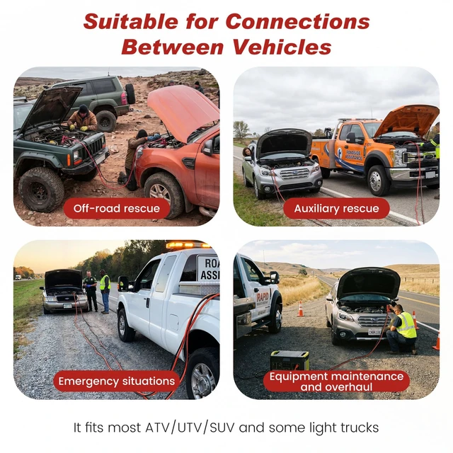 Alt view image 7 of 7 - 24FT Quick Disconnect Winch Power Cable, 4 Gauge 4 AWG Copper Wiring with Quick Connect Plugs, Heavy Duty Quick Disconnect Cables for a Wide Range of Winching Applications