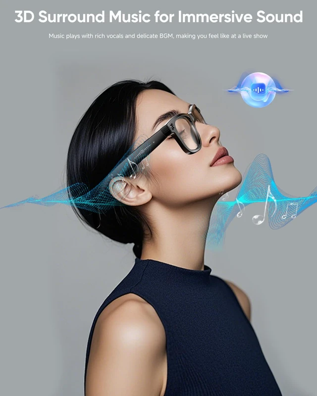 Alt view image 4 of 6 - Smart Glasses with Camera,Bluetooth,Video Recording,Voice Control, Chat GPT AI Smart Glasses for Men Women,Voice Control,Support Live Feed,160+ Language Translate, Chat GPT, WiFi, 290mAh Glasses