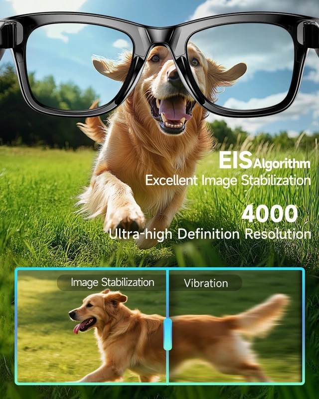 Alt view image 2 of 6 - Smart Glasses with Camera,Bluetooth,Video Recording,Voice Control, Chat GPT AI Smart Glasses for Men Women,Voice Control,Support Live Feed,160+ Language Translate, Chat GPT, WiFi, 290mAh Glasses
