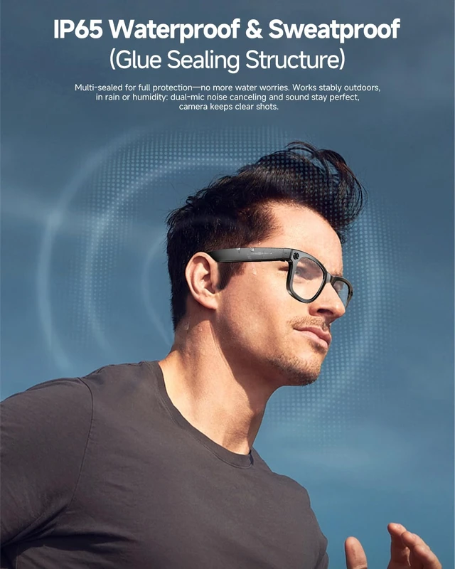 Alt view image 5 of 6 - Smart Glasses with Camera,Bluetooth,Video Recording,Voice Control, Chat GPT AI Smart Glasses for Men Women,Voice Control,Support Live Feed,160+ Language Translate, Chat GPT, WiFi, 290mAh Glasses