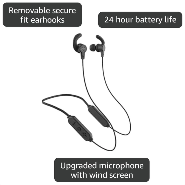 Alt view image 3 of 7 - Echo-Alpha-1 24hr Battery Life Lightweight Neckband Bluetooth Earbuds (Black) an American Brand Built to Handle More reps, More Miles, and More of Life