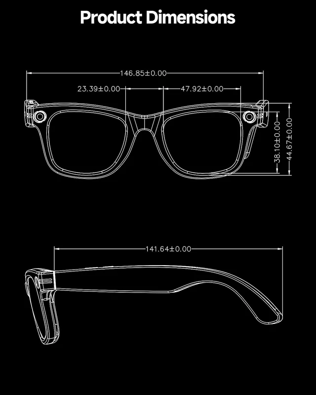 Alt view image 6 of 6 - Smart Glasses with Camera,Bluetooth,Video Recording,Voice Control, Chat GPT AI Smart Glasses for Men Women,Voice Control,Support Live Feed,160+ Language Translate, Chat GPT, WiFi, 290mAh Glasses