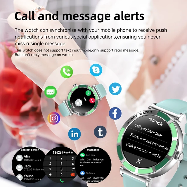 Alt view image 2 of 7 - Smart Watch for Women Fitness Tracker Compatible for iPhone Android 1.27" Round Touch Screen, IP67 Waterproof, 100+ Sports Modes, Bluetooth Call, Heart Rate, Sleep Monitor, Steps Fitness Watch
