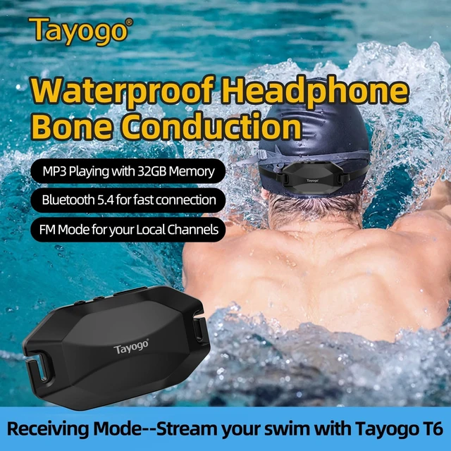 Alt view image 3 of 7 - Rock PRO W24 Swimming Headphones Bone Conduction Waterproof Headphones for Swimming, 4-in-1 MP3 Player 32GB, Bluetooth 5.4, FM Radio (Black)