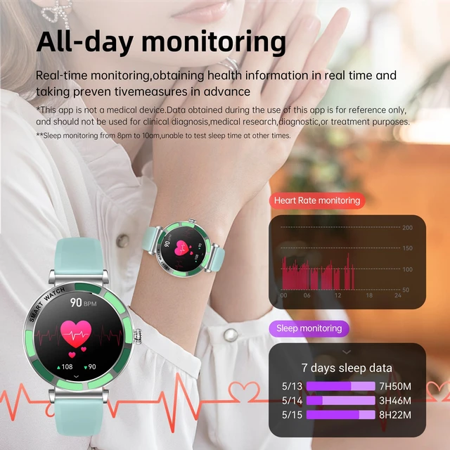 Alt view image 3 of 7 - Smart Watch for Women Fitness Tracker Compatible for iPhone Android 1.27" Round Touch Screen, IP67 Waterproof, 100+ Sports Modes, Bluetooth Call, Heart Rate, Sleep Monitor, Steps Fitness Watch