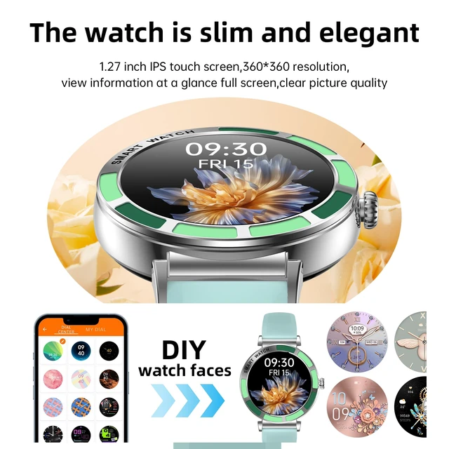 Alt view image 7 of 7 - Smart Watch for Women Fitness Tracker Compatible for iPhone Android 1.27" Round Touch Screen, IP67 Waterproof, 100+ Sports Modes, Bluetooth Call, Heart Rate, Sleep Monitor, Steps Fitness Watch