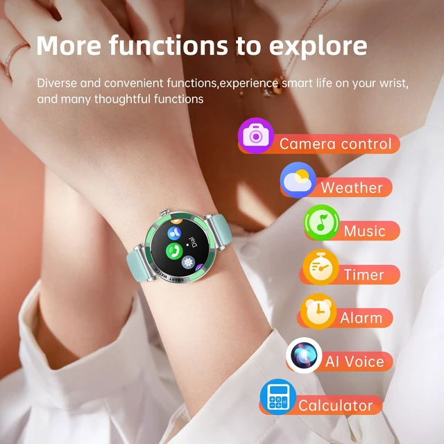 Alt view image 6 of 7 - Smart Watch for Women Fitness Tracker Compatible for iPhone Android 1.27" Round Touch Screen, IP67 Waterproof, 100+ Sports Modes, Bluetooth Call, Heart Rate, Sleep Monitor, Steps Fitness Watch
