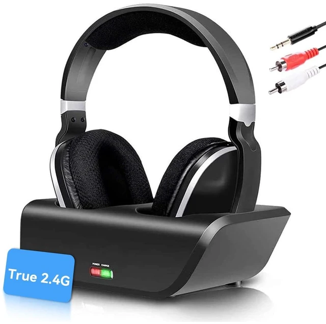 Main image of Wireless Headphones for TV Watching, Over-Ear Headset for Television Listening with 2.4 GHz 3.5 mm RCA Digital Transmitter, No Audio Delay, 100 Work Rang, 20 Hrs Playtime, Plug n Play