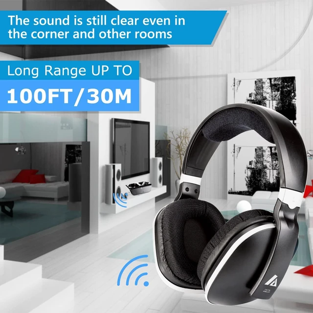 Alt view image 4 of 6 - Wireless Headphones for TV Watching, Over-Ear Headset for Television Listening with 2.4 GHz 3.5 mm RCA Digital Transmitter, No Audio Delay, 100 Work Rang, 20 Hrs Playtime, Plug n Play