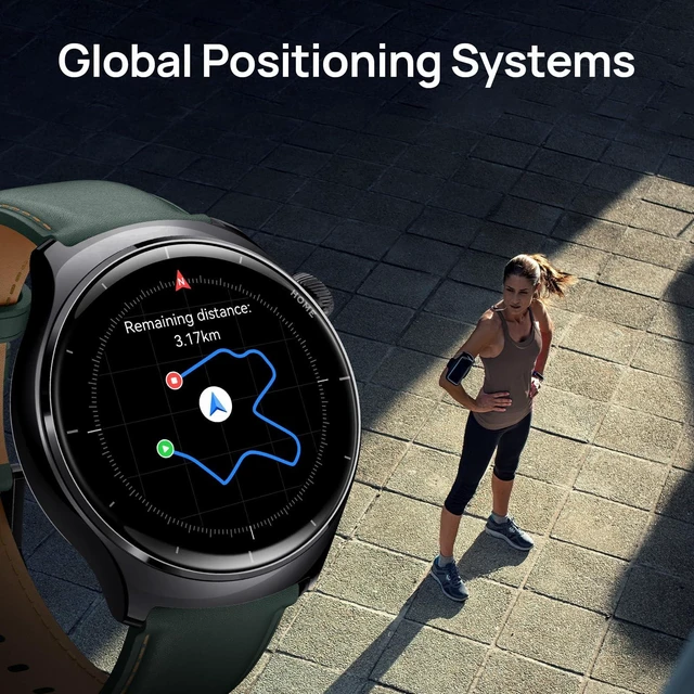 Alt view image 6 of 7 - Lite3 Pro Smartwatch for Men, GPS, Bluetooth Call, 5ATM Waterproof 15-Day Battery Life, 1.32" AMOLED Display, 150+ Sports Modes, Suitable for Running, Gym, Everyday Use, Blackish Green