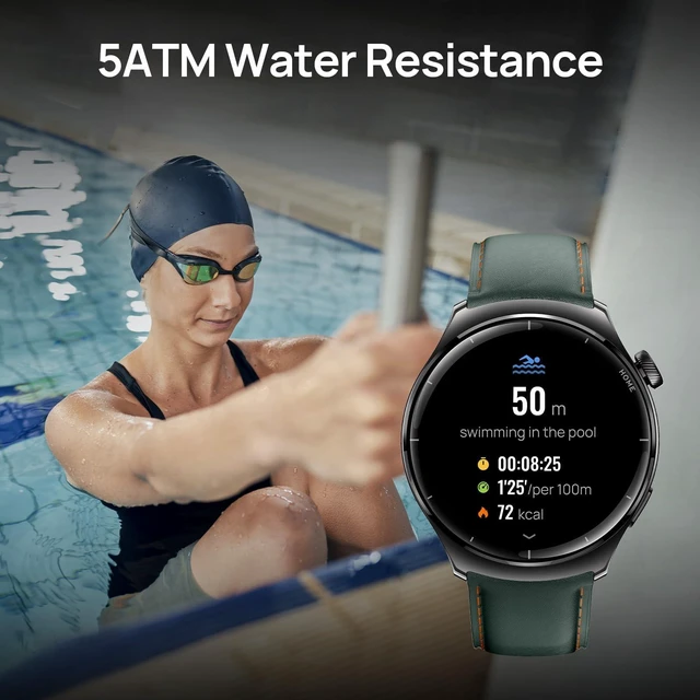 Alt view image 7 of 7 - Lite3 Pro Smartwatch for Men, GPS, Bluetooth Call, 5ATM Waterproof 15-Day Battery Life, 1.32" AMOLED Display, 150+ Sports Modes, Suitable for Running, Gym, Everyday Use, Blackish Green