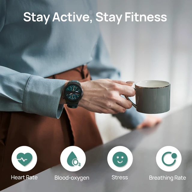 Alt view image 3 of 7 - Lite3 Pro Smartwatch for Men, GPS, Bluetooth Call, 5ATM Waterproof 15-Day Battery Life, 1.32" AMOLED Display, 150+ Sports Modes, Suitable for Running, Gym, Everyday Use, Blackish Green