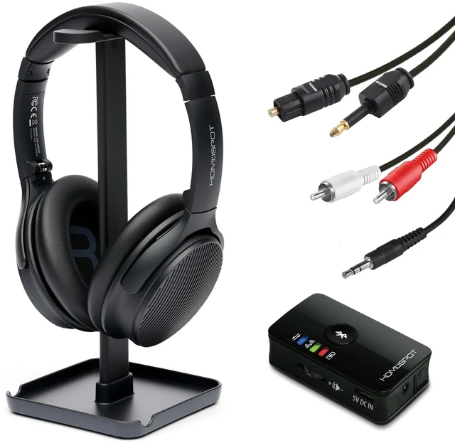 Main image of Wireless Over-Ear Headphones Transmitter Set for TV Movie Bluetooth 5.3 aptX LL No Delay 50 Hours Immersive Sound Enhanced Volume and Clarity (Digital Optical TOSLINK RCA AUX)
