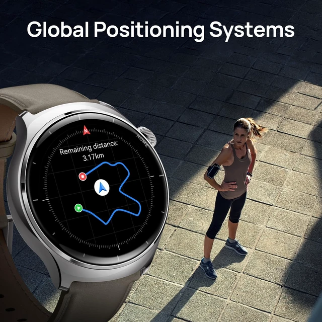 Alt view image 6 of 7 - Lite3 Pro Smartwatch for Men, GPS, Bluetooth Call, 5ATM Waterproof 15-Day Battery Life, 1.32" AMOLED Display, 150+ Sports Modes, Suitable for Running, Gym, Everyday Use, Khaki Gray