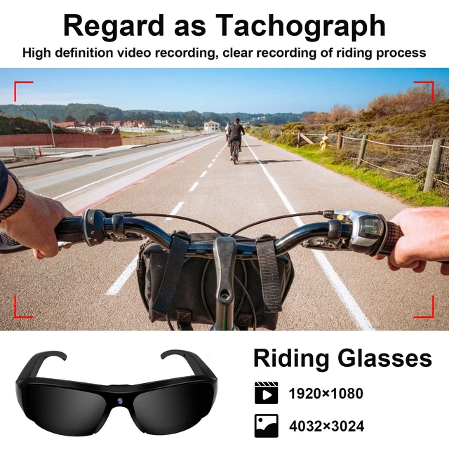Alt view image 4 of 7 - Smart Sunglasses Camera Outdoor Sports Action Camera Glasses Full HD 1080P Video Camera Glasses UV Protection Polarized Sunglasses mit 16GB Micro SD Card, Card Reader for Hiking, Cycling, Climbing