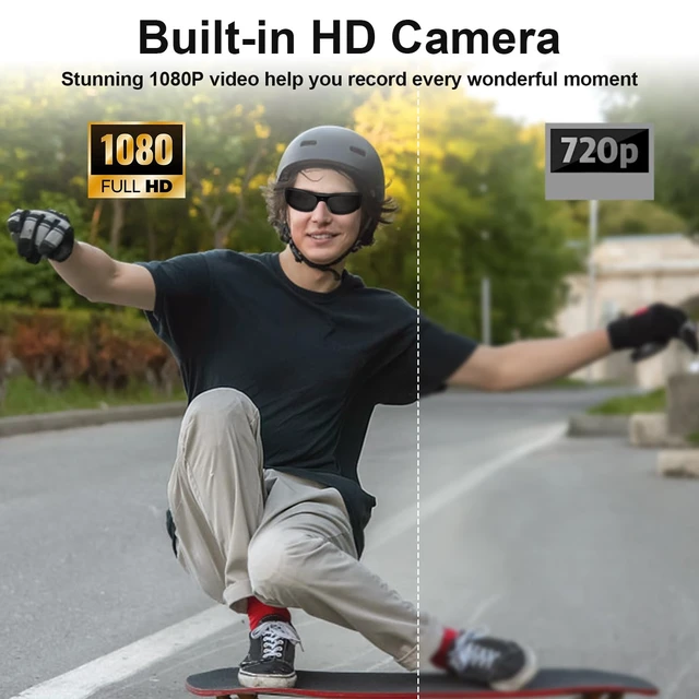 Alt view image 5 of 7 - Smart Sunglasses Camera Outdoor Sports Action Camera Glasses Full HD 1080P Video Camera Glasses UV Protection Polarized Sunglasses mit 16GB Micro SD Card, Card Reader for Hiking, Cycling, Climbing