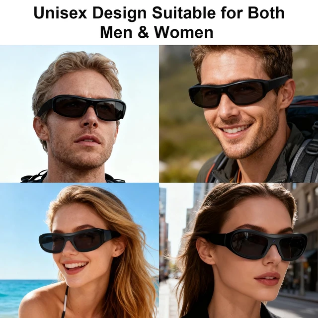 Alt view image 6 of 7 - Smart Sunglasses Camera Outdoor Sports Action Camera Glasses Full HD 1080P Video Camera Glasses UV Protection Polarized Sunglasses mit 16GB Micro SD Card, Card Reader for Hiking, Cycling, Climbing