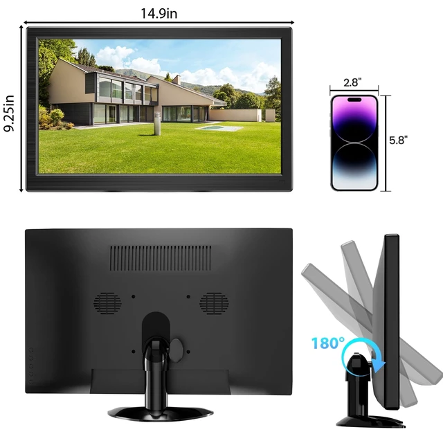 Alt view image 6 of 7 - 15.6 Inch Portable Touchscreen Monitor, 1080P Touch PC Display 60Hz, LED Backlit Multi-Touch Monitor, VESA, HDMI & VGA & TYPE-B Computer Touch Screen for Laptop Mini PC Phone