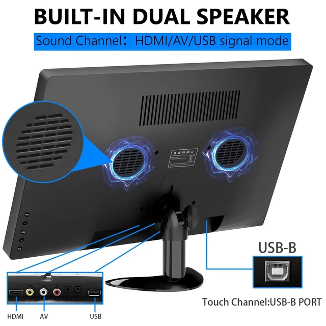 Alt view image 7 of 7 - 15.6 Inch Portable Touchscreen Monitor, 1080P Touch PC Display 60Hz, LED Backlit Multi-Touch Monitor, VESA, HDMI & VGA & TYPE-B Computer Touch Screen for Laptop Mini PC Phone