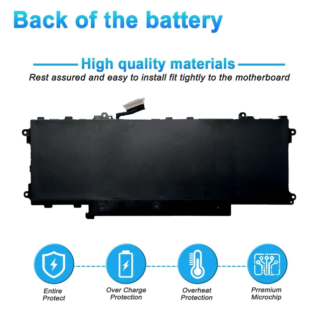 Alt view image 4 of 7 - GT6TK Laptop Battery for Dell Latitude 9440 9450 2-in-1 Series Battery Replacement for MWK05 0MWK05 K2CPY 0K2CPY 11.55V 60Wh 5065mAh