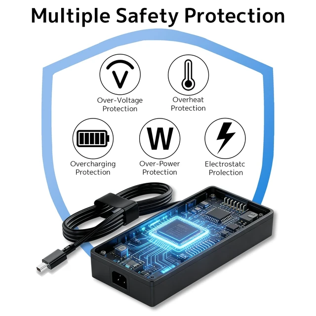 Alt view image 7 of 7 - 240W Laptop Charger for ASUS ROG Zephyrus G16,TUF A16, Flow Z13,ProArt PX13 20V 12A Gaming Adapter for ADP-240EB B A20-240P1A, Rectangle Connector ROG Flow Z13, ProArt P16, Stable Power, Fast Charging