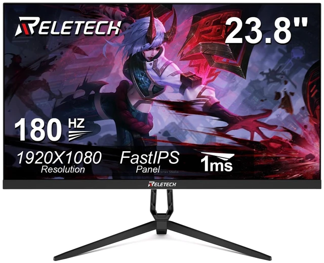 Main image of 23.8" FHD 180Hz Gaming Monitor Fast-IPS Panel FreeSync & G-Sync 1920x1080 Computer Monitor,1000:1 contrast ratio, 1ms, 100% sRGB, Low Blue Light, HDMI & DP & USB Ports, VESA 5X75mm