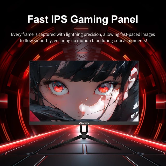 Alt view image 4 of 7 - 23.8" FHD 180Hz Gaming Monitor Fast-IPS Panel FreeSync & G-Sync 1920x1080 Computer Monitor,1000:1 contrast ratio, 1ms, 100% sRGB, Low Blue Light, HDMI & DP & USB Ports, VESA 5X75mm