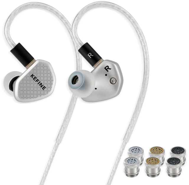 Main image of Kefine Klean SV in Ear Monitor,10mm DLC Diaphragm Dynamic Driver IEM HiFi Earphones,Wired Gaming Earbuds with Replaceable Nozzles,Detachable Silver-Plated Cable for Audiophile (3.5mm, Sliver)