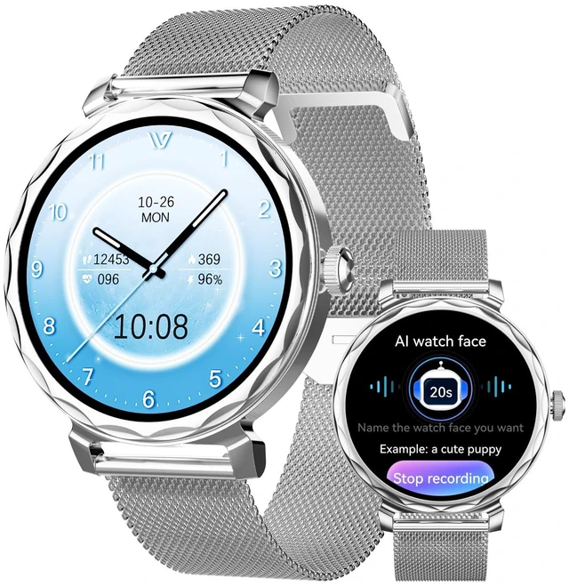 Main image of Lulu 2 - Smart Watch for Women, 1.32" AMOLED Display, AI Assistant, Heart Rate, Sleep Monitor, 178 Sports Modes Fitness Tracker, 1ATM Water Resistance, Smartwatch for iOS & AndroidSilver