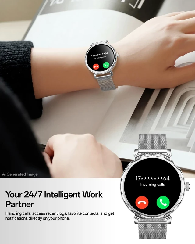 Alt view image 6 of 7 - Lulu 2 - Smart Watch for Women, 1.32" AMOLED Display, AI Assistant, Heart Rate, Sleep Monitor, 178 Sports Modes Fitness Tracker, 1ATM Water Resistance, Smartwatch for iOS & AndroidSilver