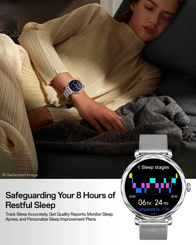 Alt view image 7 of 7 - Lulu 2 - Smart Watch for Women, 1.32" AMOLED Display, AI Assistant, Heart Rate, Sleep Monitor, 178 Sports Modes Fitness Tracker, 1ATM Water Resistance, Smartwatch for iOS & AndroidSilver