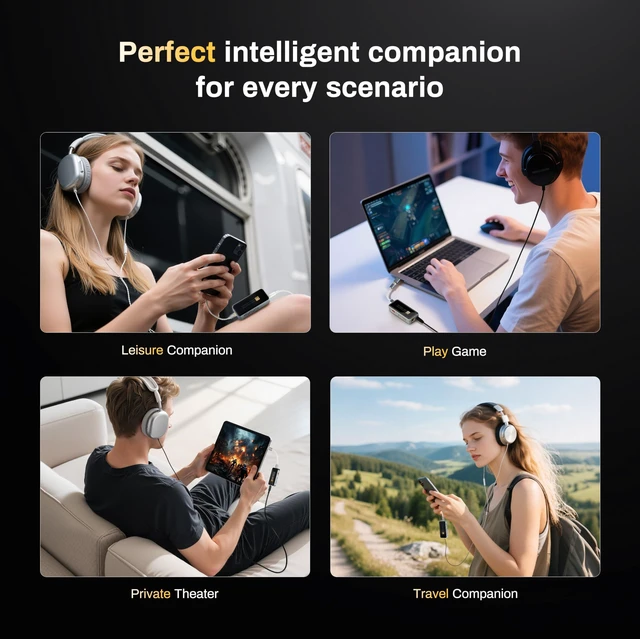 Alt view image 7 of 7 - Portable Headphone Amplifier, USB C MINI DAC Amp Dongle 3.5mm & 4.4mm Balanced Outputs, HiFi 32Bit/384kHz DSD256 Dual CS43131 Audio Decoder Audio Adapter for Phones/PC/Laptops/Tablets, Silver