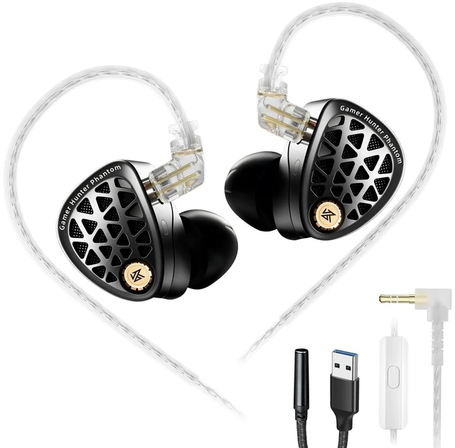 Main image of KZ Phantom in Ear Monitor for Gaming Wired IEM Earbuds with Mic, Noise Isolatin, 4 Tuning, in Ear Headphones for FPS Gaming Lover, Musician, 3.5mm Jack