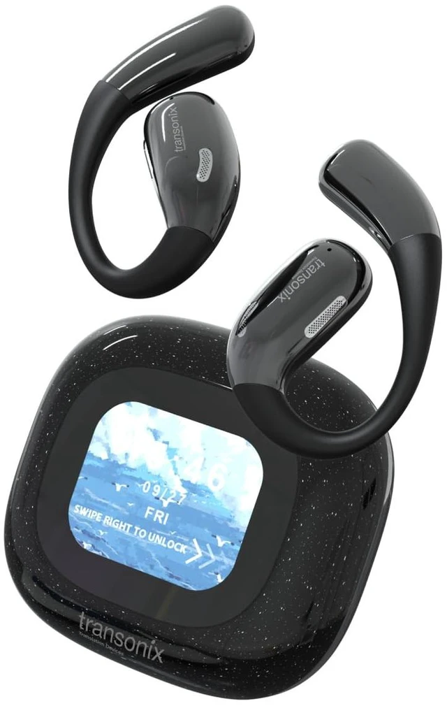 Main image of TravelerAI+ Smart Translator Earbuds with LCD Display Case, Open-Ear Bluetooth 5.4, Real-Time AI Translation in 159+ Languages, Black