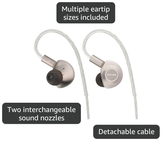 Alt view image 3 of 7 - Kefine Delci AE 10mm DLC+PU Diaphragm Dynamic Driver IEMs, Wired in Ear Monitor Earphones, HiFi Earbuds with Transparent and Powerful Sound, Two Tuning Style (3.5mm)