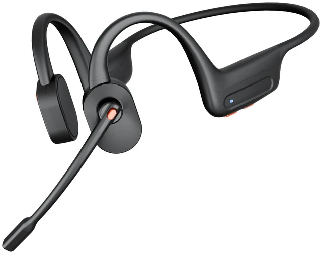 Main image of Open Ear Bluetooth Headphones Wireless Headset with Boom Mic 16hr Playtime, Mute Button & Dual Connect Wireless Headset for Work Office Meetings Running Cycling and Driving