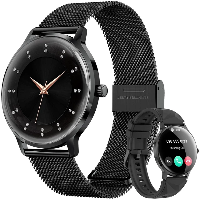 Main image of Smart Watch for Women Android/iPhone, 1.32" Curved AMOLED 2 Bands Fitness Tracker with Bluetooth Calling, Wireless Charging, IP68 Waterproof, Heart Rate/Sleep/SpO2 Monitor, 110+ Sports Model