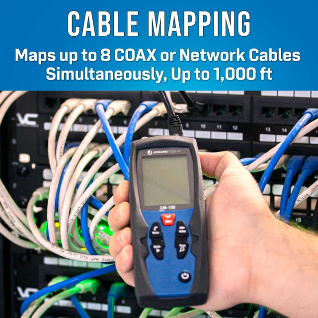 Alt view image 3 of 6 - CM-100 Cable Mapper Pro with 8 Network and 8 Coax Cable Identifiers, Black