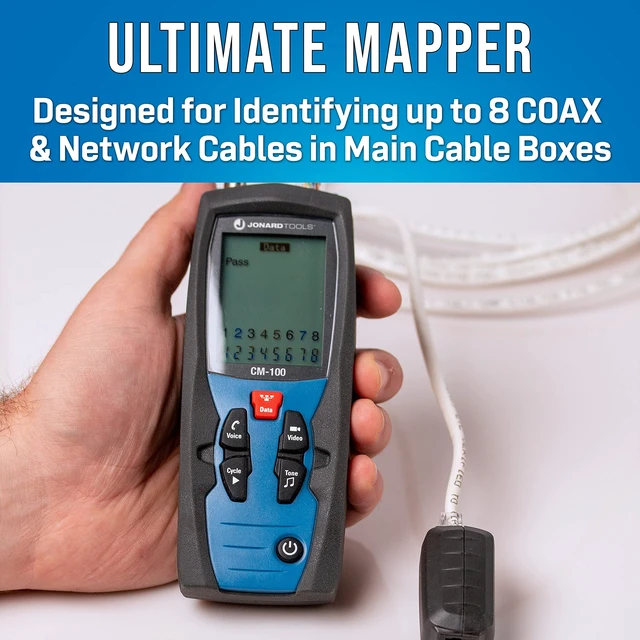 Alt view image 2 of 6 - CM-100 Cable Mapper Pro with 8 Network and 8 Coax Cable Identifiers, Black