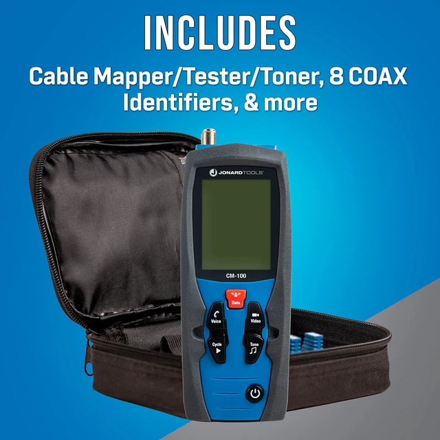 Alt view image 6 of 6 - CM-100 Cable Mapper Pro with 8 Network and 8 Coax Cable Identifiers, Black