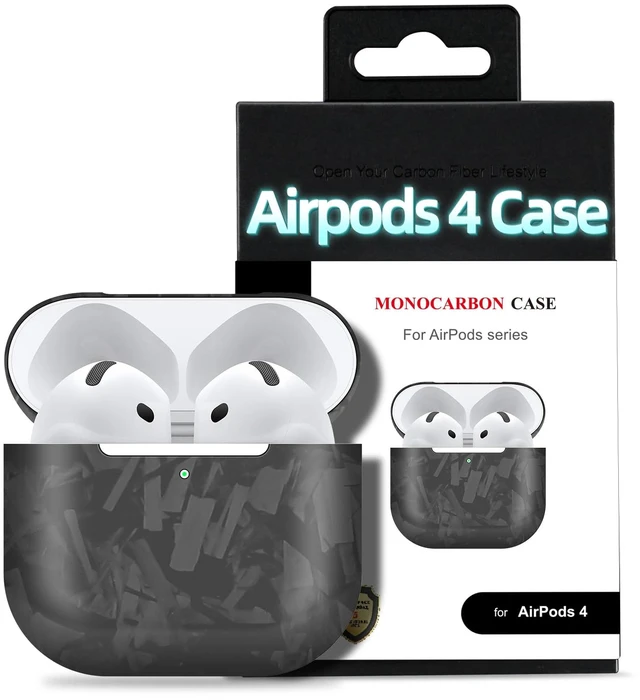 Main image of Real Forged Carbon Fiber Case for Airpods 4,Ultra Light & Thin/Scratch Resistant Protective Hard Cover for 2024 New 4th Generation Airpods,Compatible with MagSafe Wireless Charging