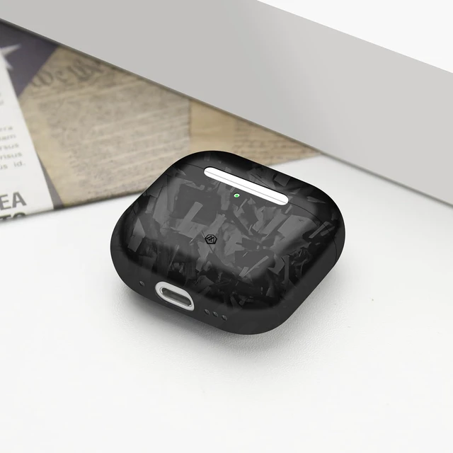 Alt view image 2 of 7 - Real Forged Carbon Fiber Case for Airpods 4,Ultra Light & Thin/Scratch Resistant Protective Hard Cover for 2024 New 4th Generation Airpods,Compatible with MagSafe Wireless Charging