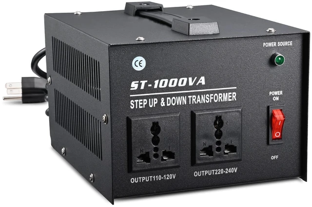 Main image of 1000 Watt Voltage Transformer- Step Up and Down- Circuit Breaker Protection Universal Dual Output Step Up & Step Down Power Transformer 110V to 220V/220V to 110V
