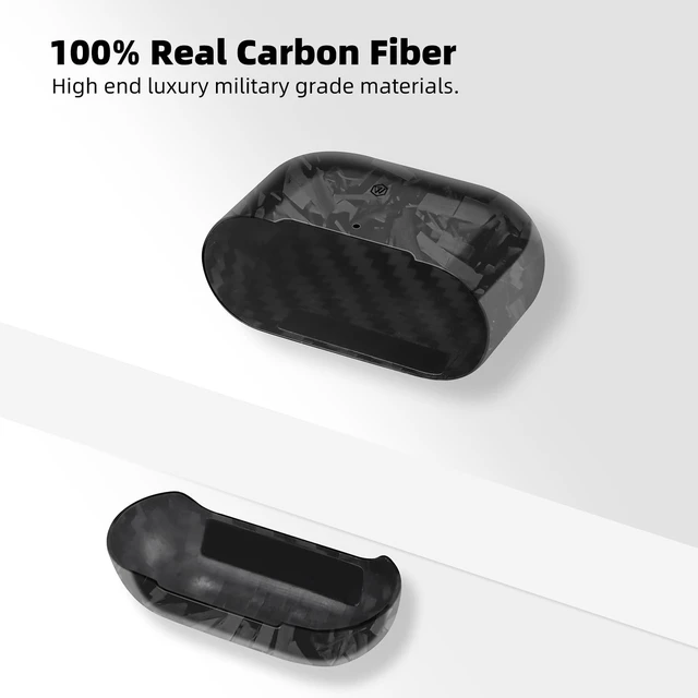 Alt view image 3 of 7 - Real Forged Carbon Fiber Case for Airpods 4,Ultra Light & Thin/Scratch Resistant Protective Hard Cover for 2024 New 4th Generation Airpods,Compatible with MagSafe Wireless Charging