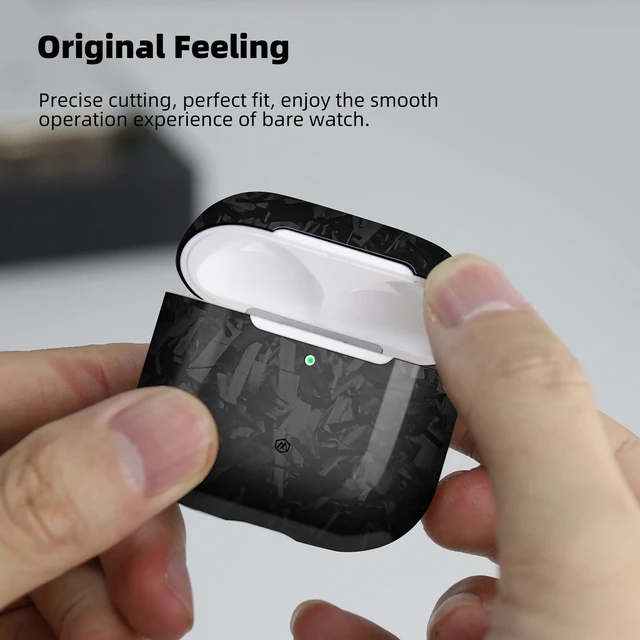 Alt view image 6 of 7 - Real Forged Carbon Fiber Case for Airpods 4,Ultra Light & Thin/Scratch Resistant Protective Hard Cover for 2024 New 4th Generation Airpods,Compatible with MagSafe Wireless Charging
