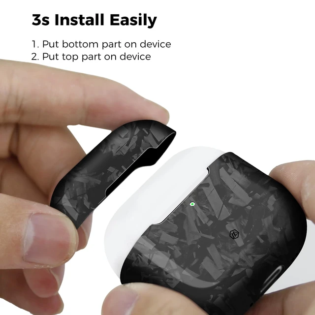 Alt view image 7 of 7 - Real Forged Carbon Fiber Case for Airpods 4,Ultra Light & Thin/Scratch Resistant Protective Hard Cover for 2024 New 4th Generation Airpods,Compatible with MagSafe Wireless Charging