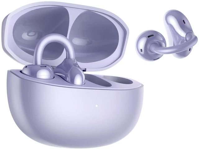 Alt view image 3 of 7 - Choice Earbuds Clip, 36 Hours Bluetooth Headphones, Noise Cancelling Open-Ear Headphones, Bluetooth 5.3 Headset with Microphone, IP54 Wireless Earphones, Purple