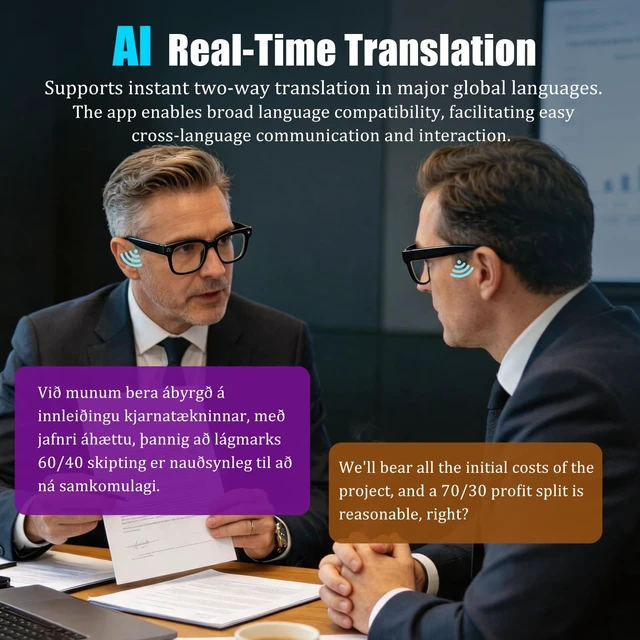 Alt view image 3 of 7 - AI Smart Glasses with Camera,8MP Camera Glasses,4K HD Video Recording Glasses with AI Assistant,IP65 Waterproof Bluetooth,Replaceable Sunglasses with Photochromic Lens